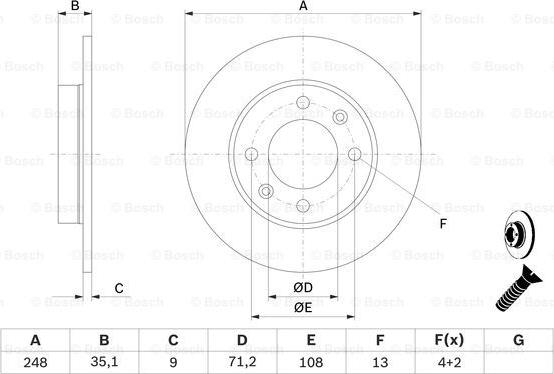 BOSCH 0 986 479 B40 - Bremžu diski adetalas.lv