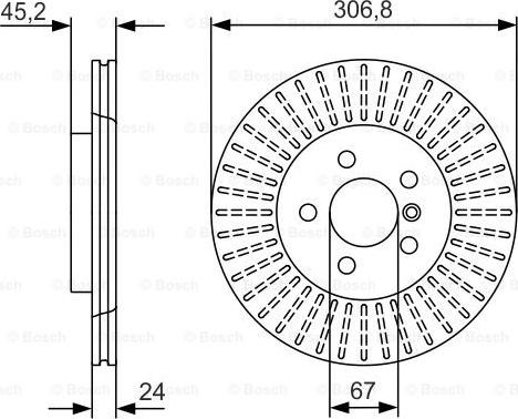 BOSCH 0 986 479 C93 - Bremžu diski adetalas.lv