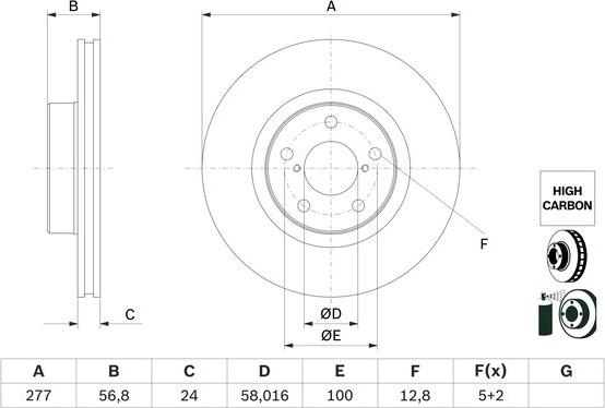 BOSCH 0 986 479 E69 - Bremžu diski adetalas.lv