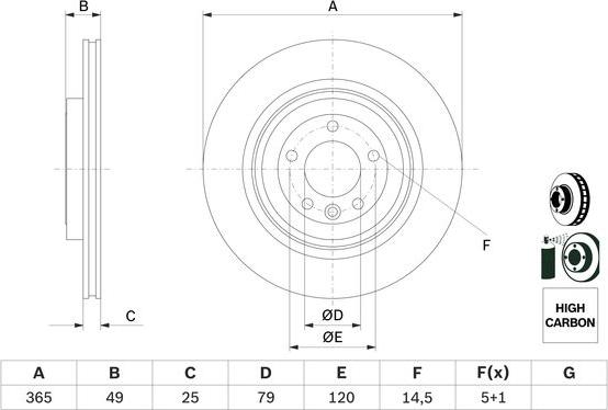 BOSCH 0 986 479 F68 - Bremžu diski adetalas.lv