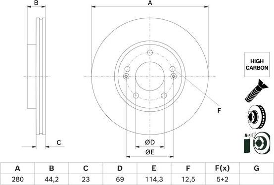 BOSCH 0 986 479 F36 - Bremžu diski adetalas.lv