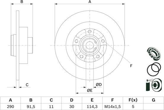 BOSCH 0 986 479 F24 - Bremžu diski adetalas.lv