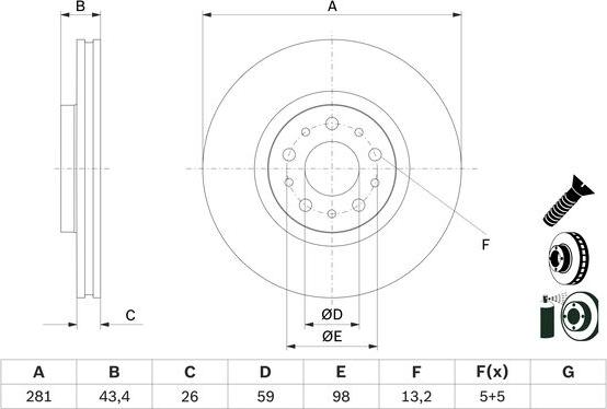 BOSCH 0 986 479 G82 - Bremžu diski adetalas.lv