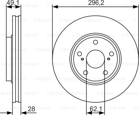 BOSCH 0 986 479 R28 - Bremžu diski adetalas.lv