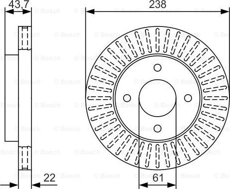 BOSCH 0 986 479 T42 - Bremžu diski adetalas.lv