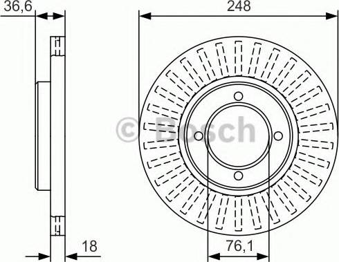 BOSCH 0 986 479 T64 - Bremžu diski adetalas.lv