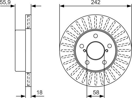 BOSCH 0 986 479 U69 - Bremžu diski adetalas.lv