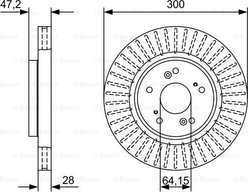 BOSCH 0 986 479 W48 - Bremžu diski adetalas.lv