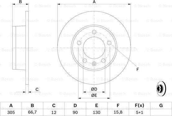 BOSCH 0 986 478 970 - Bremžu diski adetalas.lv