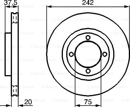 BOSCH 0 986 478 524 - Bremžu diski adetalas.lv