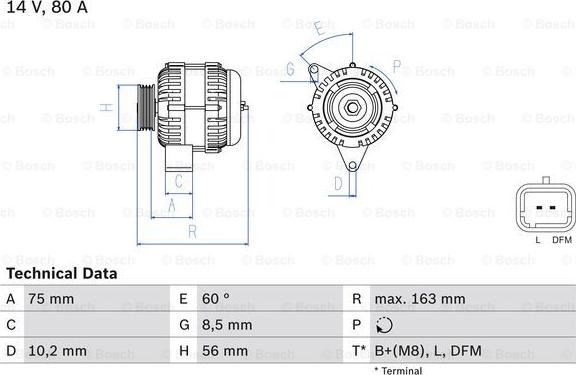 BOSCH 0 986 049 630 - Ģenerators adetalas.lv