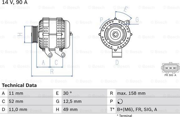 BOSCH 0 986 049 121 - Ģenerators adetalas.lv