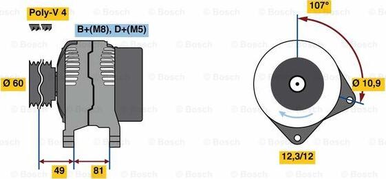 BOSCH 0 986 049 740 - Ģenerators adetalas.lv