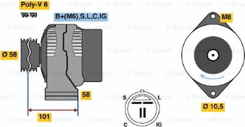 BOSCH 0 986 044 511 - Ģenerators adetalas.lv