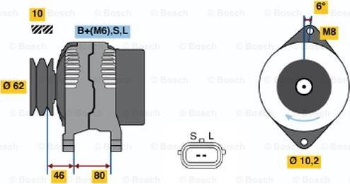 BOSCH 0 986 044 051 - Ģenerators adetalas.lv