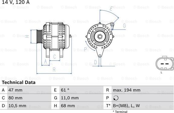 BOSCH 0 986 044 890 - Ģenerators adetalas.lv