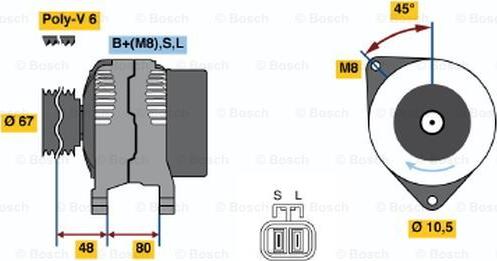 BOSCH 0 986 045 641 - Ģenerators adetalas.lv