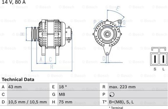 BOSCH 0 986 045 601 - Ģenerators adetalas.lv