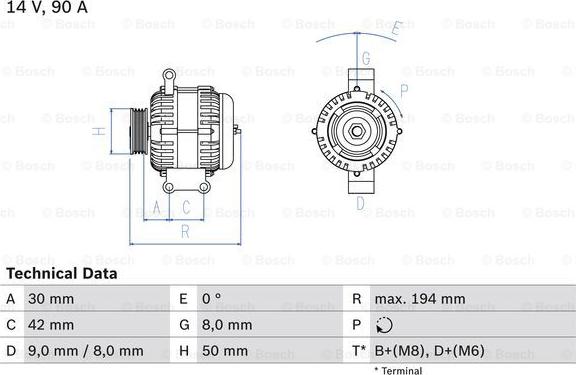 BOSCH 0 986 045 181 - Ģenerators adetalas.lv