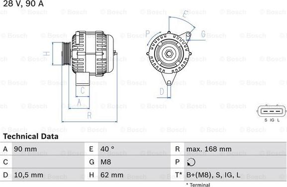 BOSCH 0 986 045 170 - Ģenerators adetalas.lv