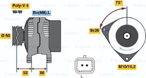 BOSCH 0 986 045 221 - Ģenerators adetalas.lv