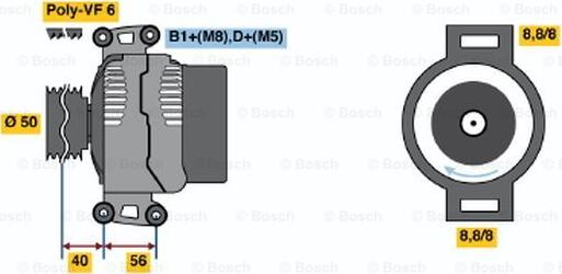 BOSCH 0 986 046 610 - Ģenerators adetalas.lv