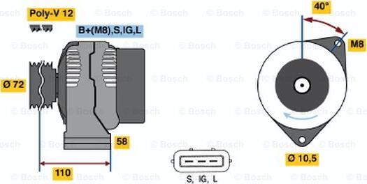 BOSCH 0 986 046 040 - Ģenerators adetalas.lv