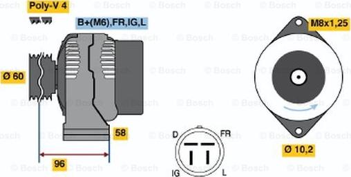 BOSCH 0 986 040 910 - Ģenerators adetalas.lv