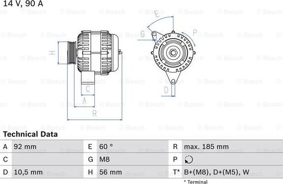 BOSCH 0 986 040 180 - Ģenerators adetalas.lv