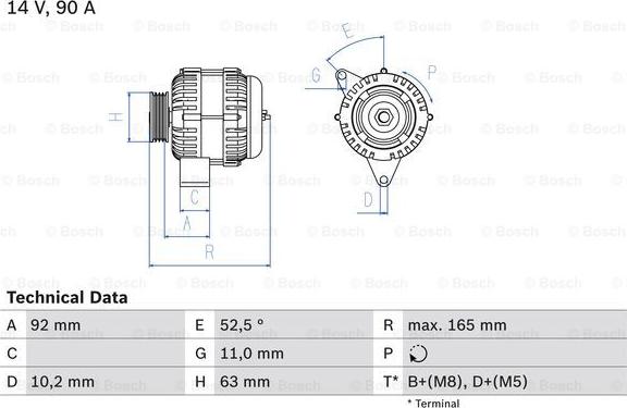 BOSCH 0 986 040 210 - Ģenerators adetalas.lv