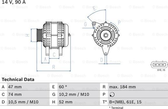 BOSCH 0 986 041 190 - Ģenerators adetalas.lv