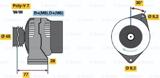 BOSCH 0 986 041 361 - Ģenerators adetalas.lv