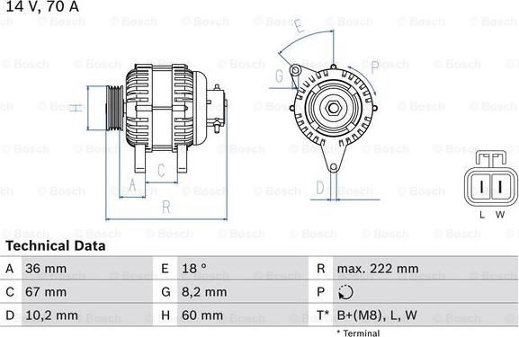 BOSCH 0 986 043 101 - Ģenerators adetalas.lv