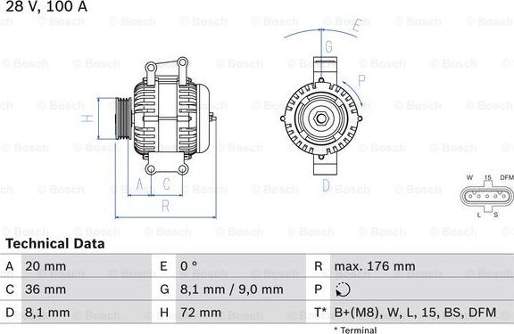 BOSCH 0 986 047 820 - Ģenerators adetalas.lv