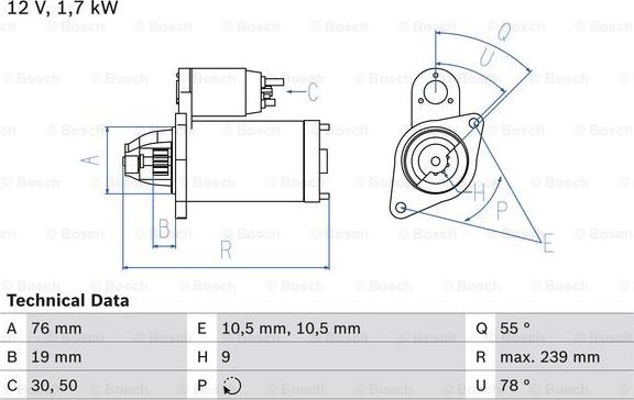 BOSCH 0 986 019 960 - Starteris adetalas.lv