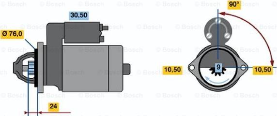 BOSCH 0 986 019 900 - Starteris adetalas.lv