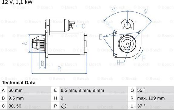 BOSCH 0 986 019 930 - Starteris adetalas.lv