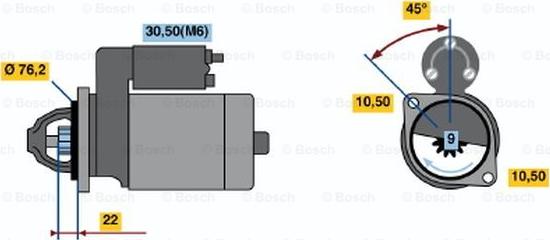 BOSCH 0 986 019 970 - Starteris adetalas.lv