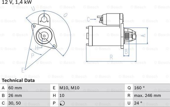 BOSCH 0 986 019 500 - Starteris adetalas.lv