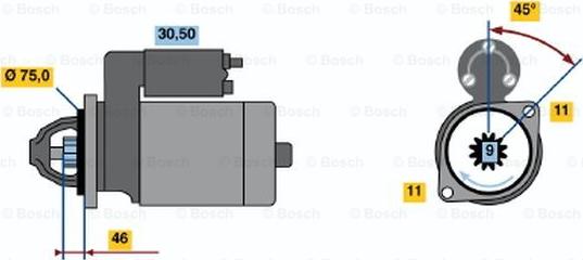 BOSCH 0 986 019 061 - Starteris adetalas.lv