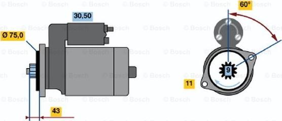 BOSCH 0 986 019 071 - Starteris adetalas.lv