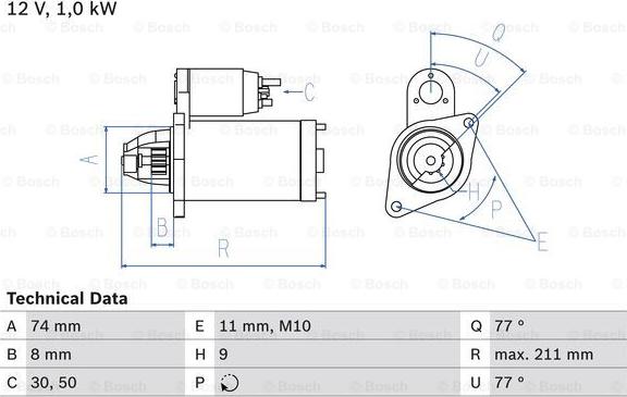 BOSCH 0 986 019 151 - Starteris adetalas.lv