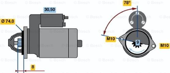 BOSCH 0 986 019 131 - Starteris adetalas.lv