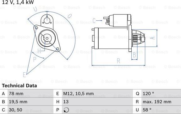 BOSCH 0 986 019 361 - Starteris adetalas.lv