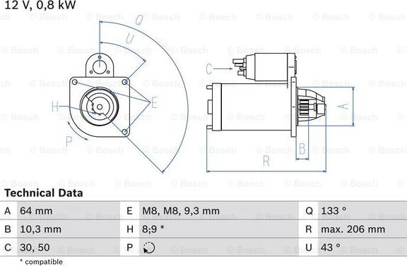 BOSCH 0 986 019 301 - Starteris adetalas.lv