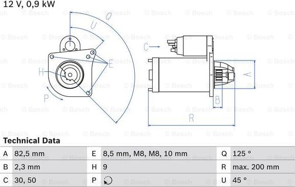 BOSCH 0 986 019 311 - Starteris adetalas.lv