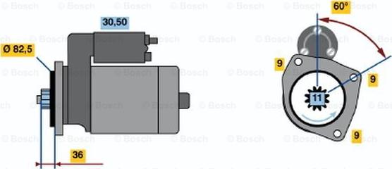 BOSCH 0 986 014 950 - Starteris adetalas.lv