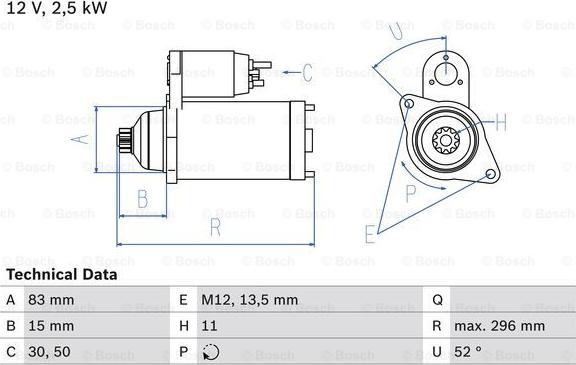 BOSCH 0 986 014 471 - Starteris adetalas.lv