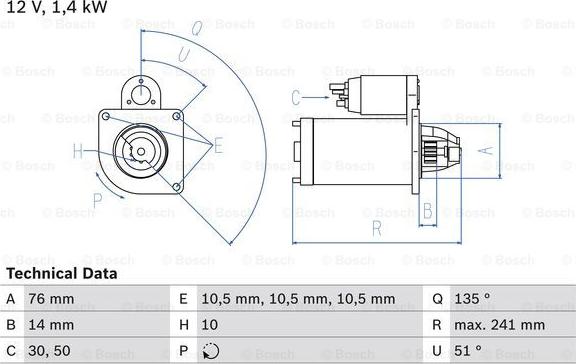 BOSCH 0 986 014 600 - Starteris adetalas.lv