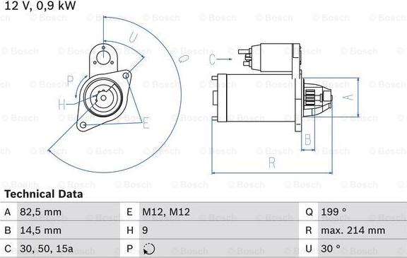 BOSCH 0 986 014 630 - Starteris adetalas.lv